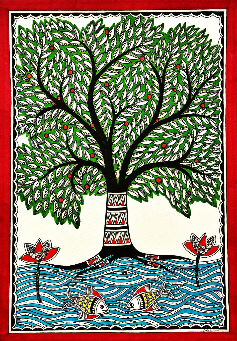 From the series Kalpvriksha — The Tree of Life, inspired by Madhubani art
