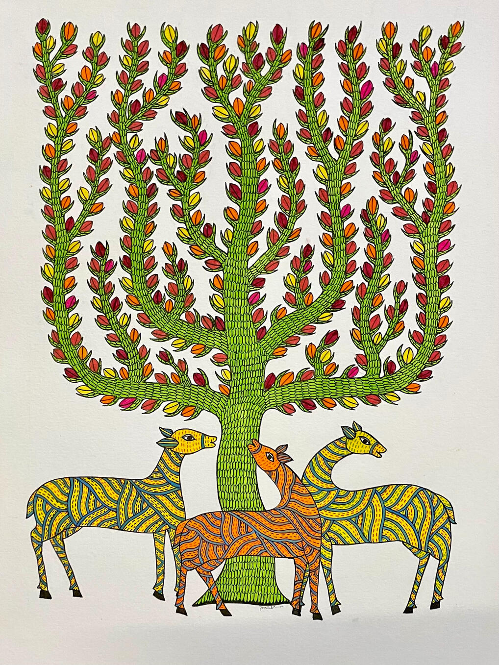From the series Kalpvriksha — The Tree of Life, inspired by Gond art